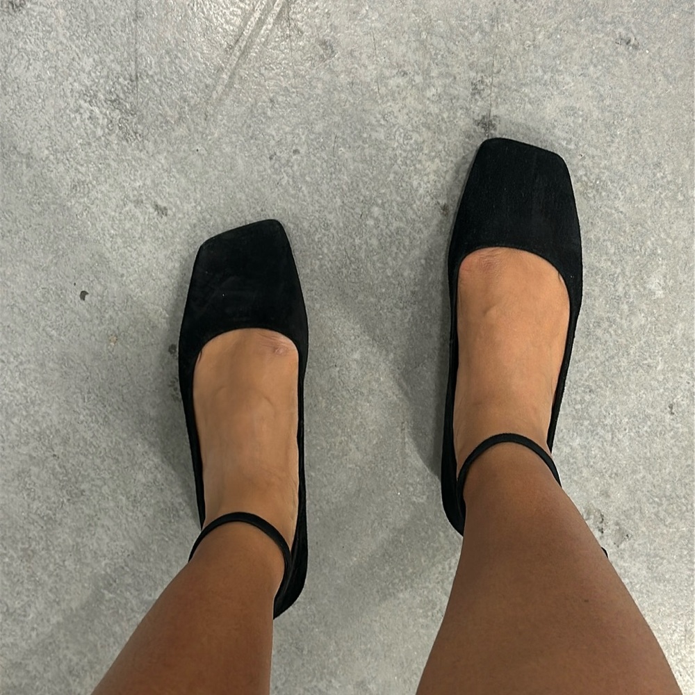 Jeffrey Campbell envious black size 9.5 square toe ballet flat